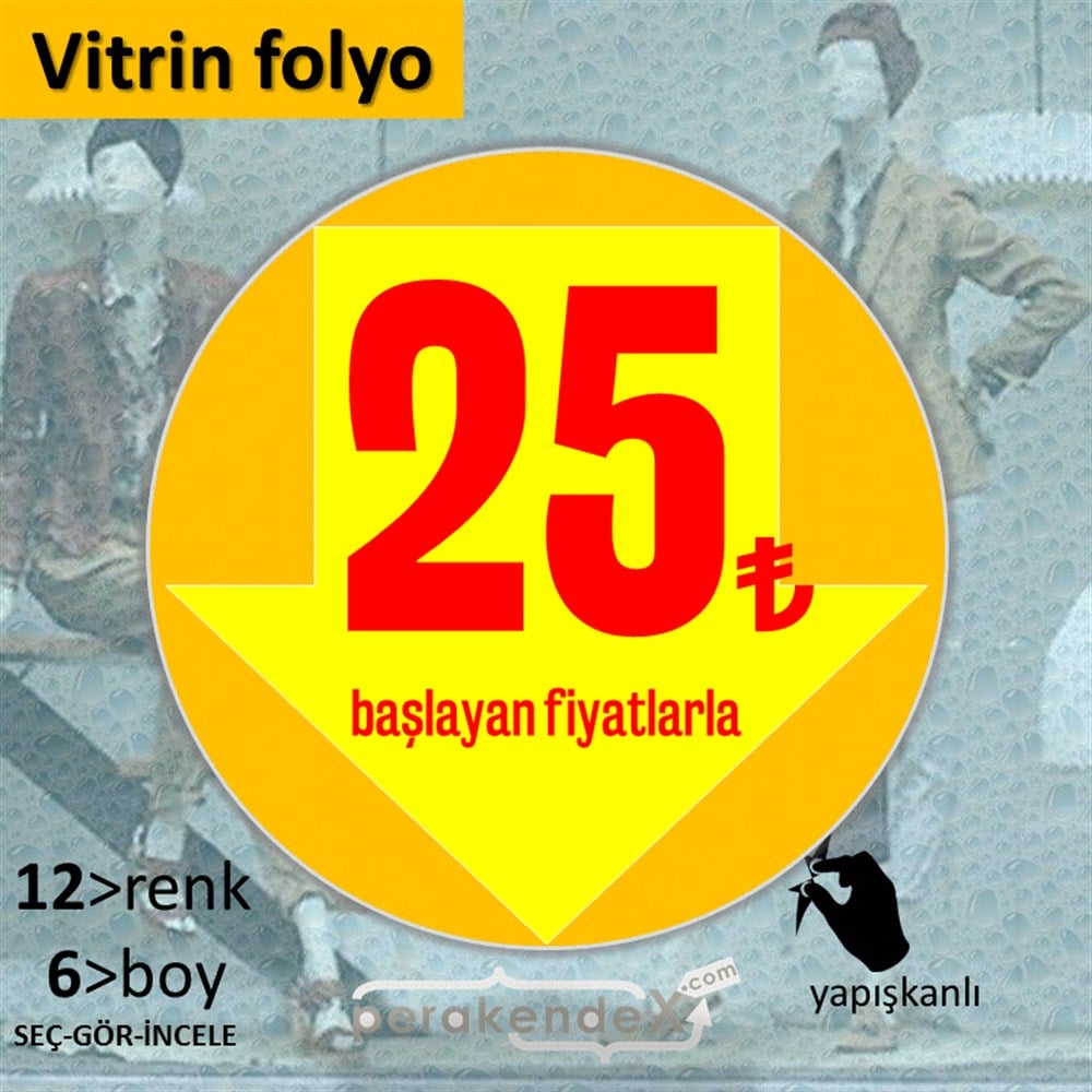 25 Tl Den Başlayan Fiyatlarla Fiyatlık VİTRİN - CAM FOLYO,  VİNİL -oval,tek yön baskı