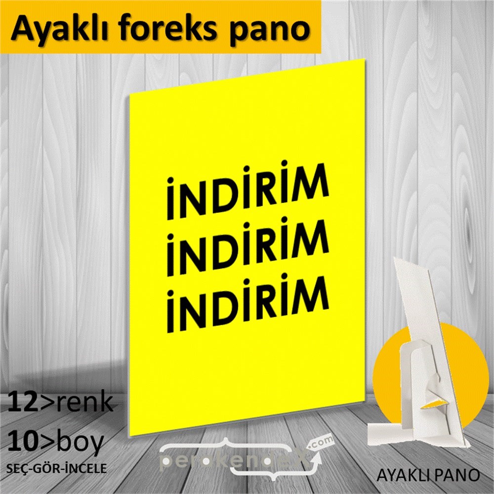 indirim (sıralı) KARTON AYAKLI POSTER,  PANO -dikdörtgen,tek yön baskı