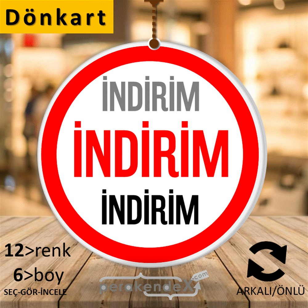 3-1X İndirim Kalın Çerçeveli DÖNKART -oval,çift yön baskı