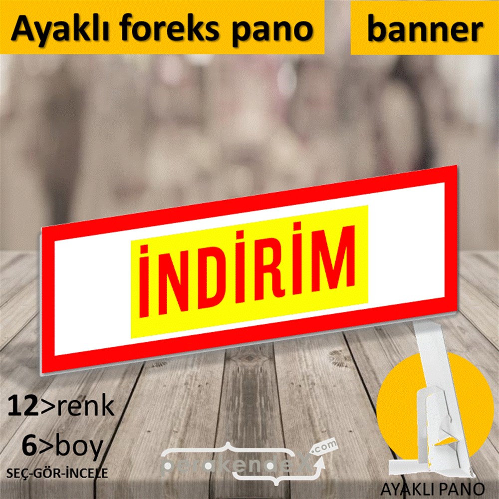 3-1X İndirim Kalın Çerçeveli KARTON AYAKLI POSTER,  PANO (BANNER) -dikdörtgen,tek yön baskı