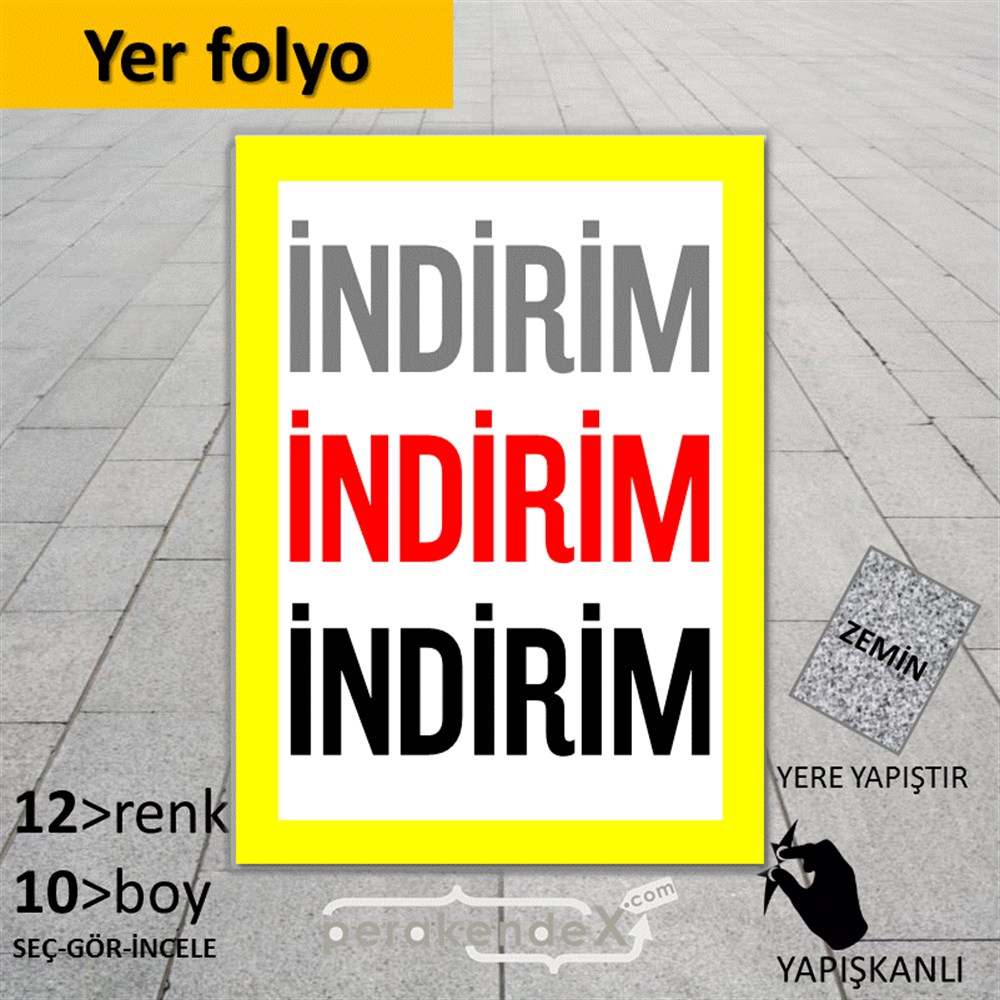 3-1X İndirim Kalın Çerçeveli YER - ZEMİN FOLYO,  VİNİL -dikdörtgen,tek yön baskı