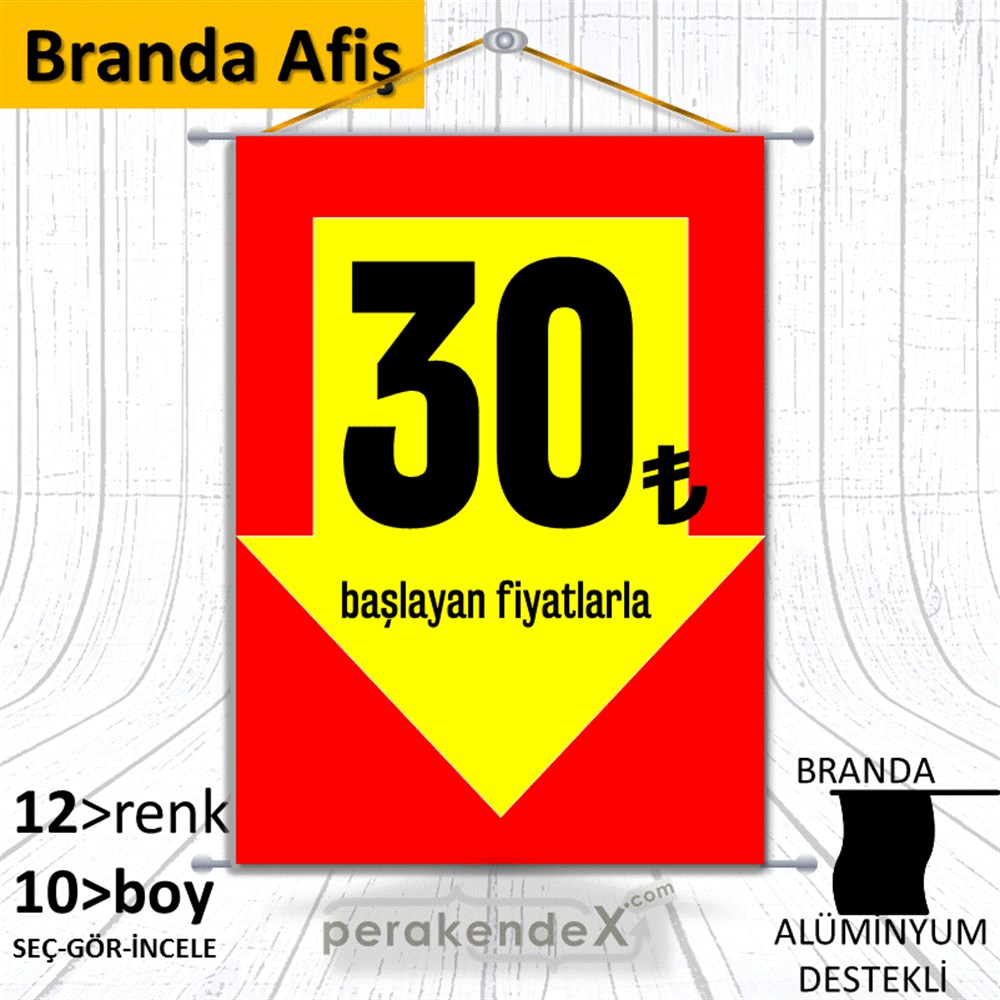 30 Tl Den Başlayan Fiyatlarla Fiyatlık BRANDA POSTER,  AFİŞ -dikdörtgen,tek yön baskı