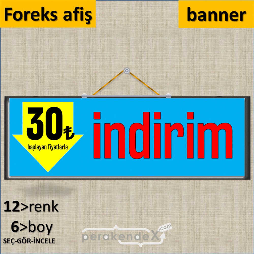 30 Tl Den Başlayan Fiyatlarla Fiyatlık SERT PLASTİK POSTER,  AFİŞ (BANNER) -dikdörtgen,tek yön baskı