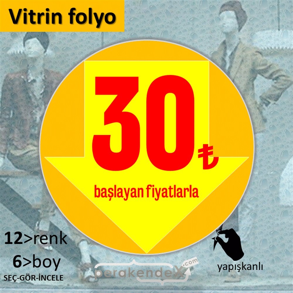 30 Tl Den Başlayan Fiyatlarla Fiyatlık VİTRİN - CAM FOLYO,  VİNİL -oval,tek yön baskı