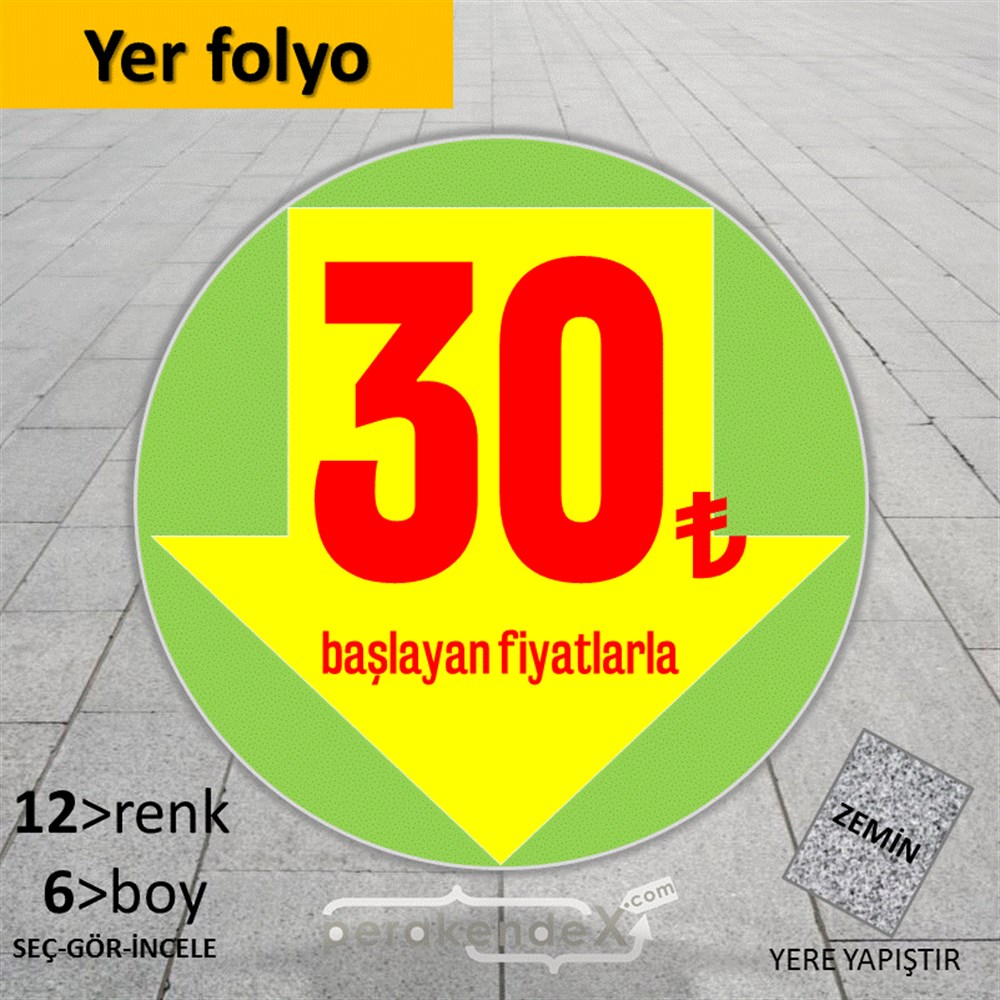 30 Tl Den Başlayan Fiyatlarla Fiyatlık YER - ZEMİN FOLYO,  VİNİL -oval,tek yön baskı