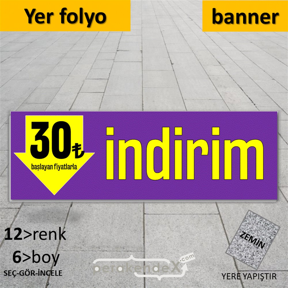 30 Tl Den Başlayan Fiyatlarla Fiyatlık YER - ZEMİN FOLYO,  VİNİL (BANNER) -dikdörtgen,tek yön baskı