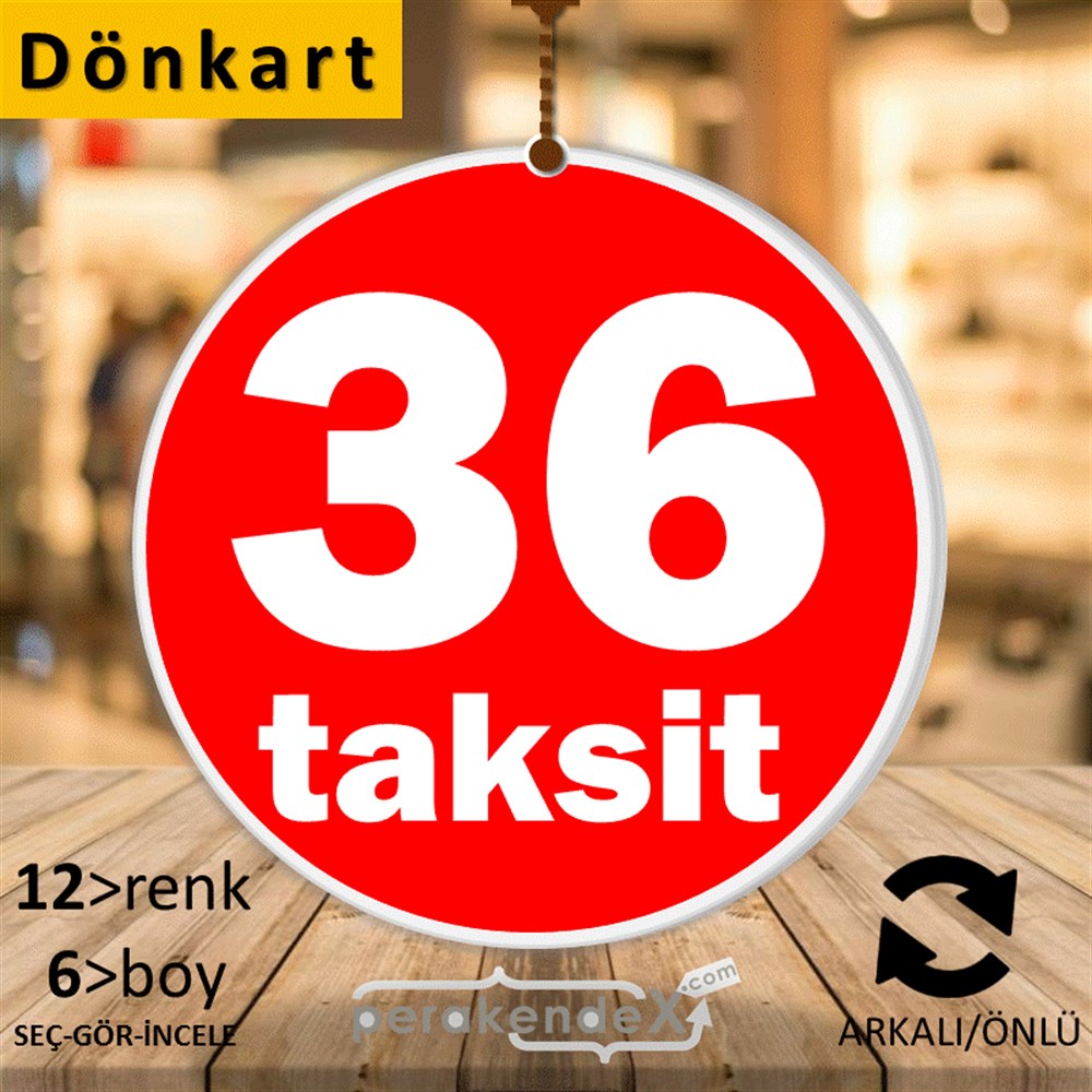 36 Taksit DÖNKART -oval,çift yön baskı