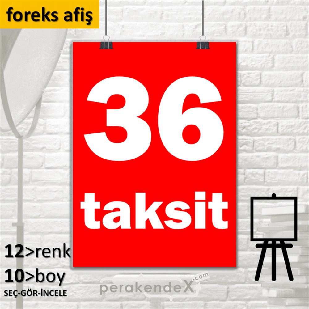 36 Taksit SERT PLASTİK POSTER,  AFİŞ -dikdörtgen,tek yön baskı