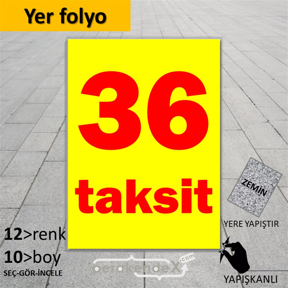 36 Taksit YER - ZEMİN FOLYO,  VİNİL -dikdörtgen,tek yön baskı