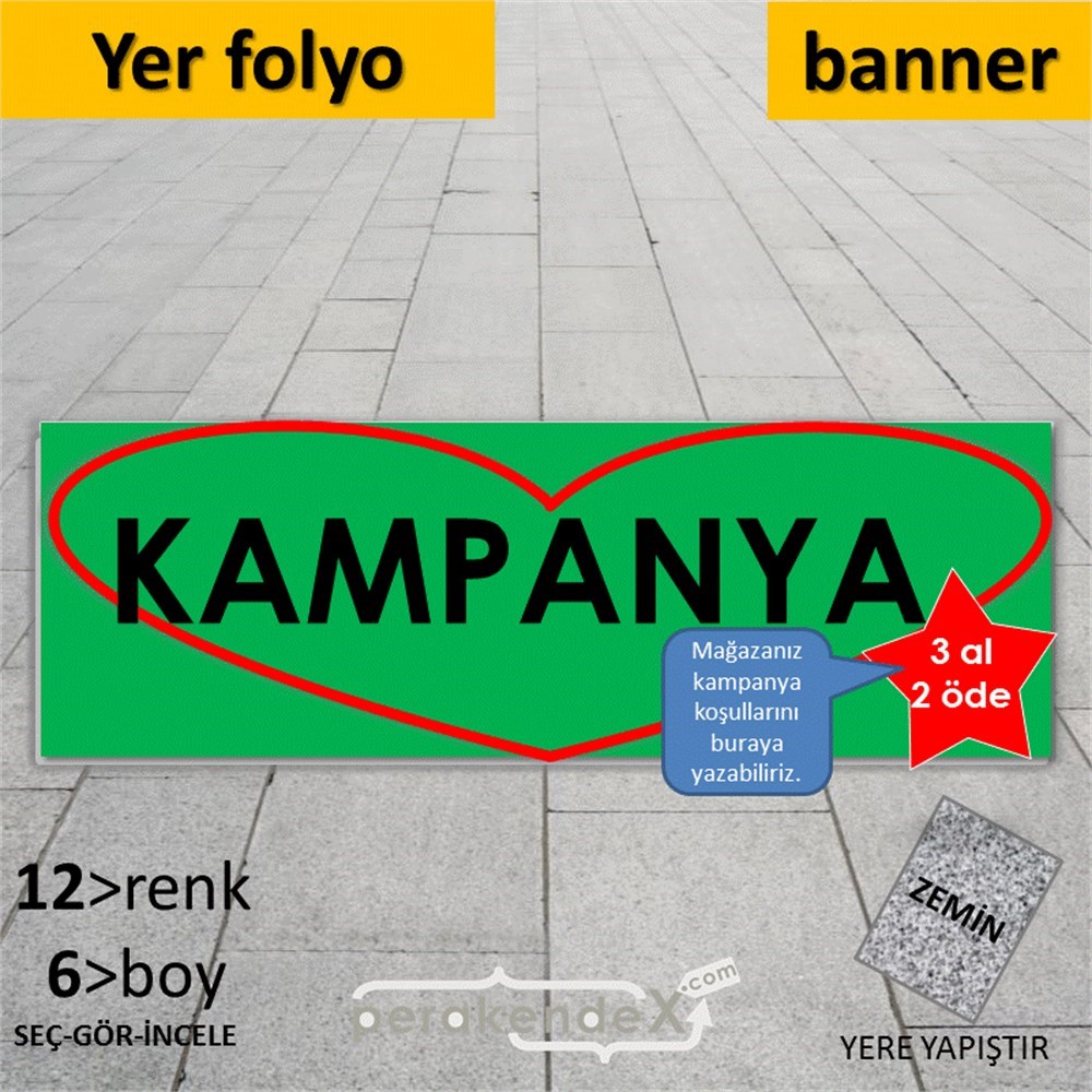 yıldızlı kampanya  YER - ZEMİN FOLYO,  VİNİL (BANNER) -dikdörtgen,tek yön baskı