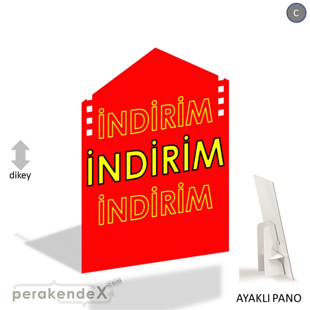 3X indirim- AYAKLI REKLAM PANOSU -dikdörtgen,tek yön baskı
