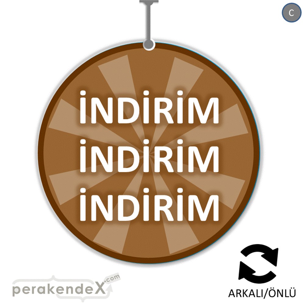 3X indirim DÖNKARTI -oval,çift yön baskı