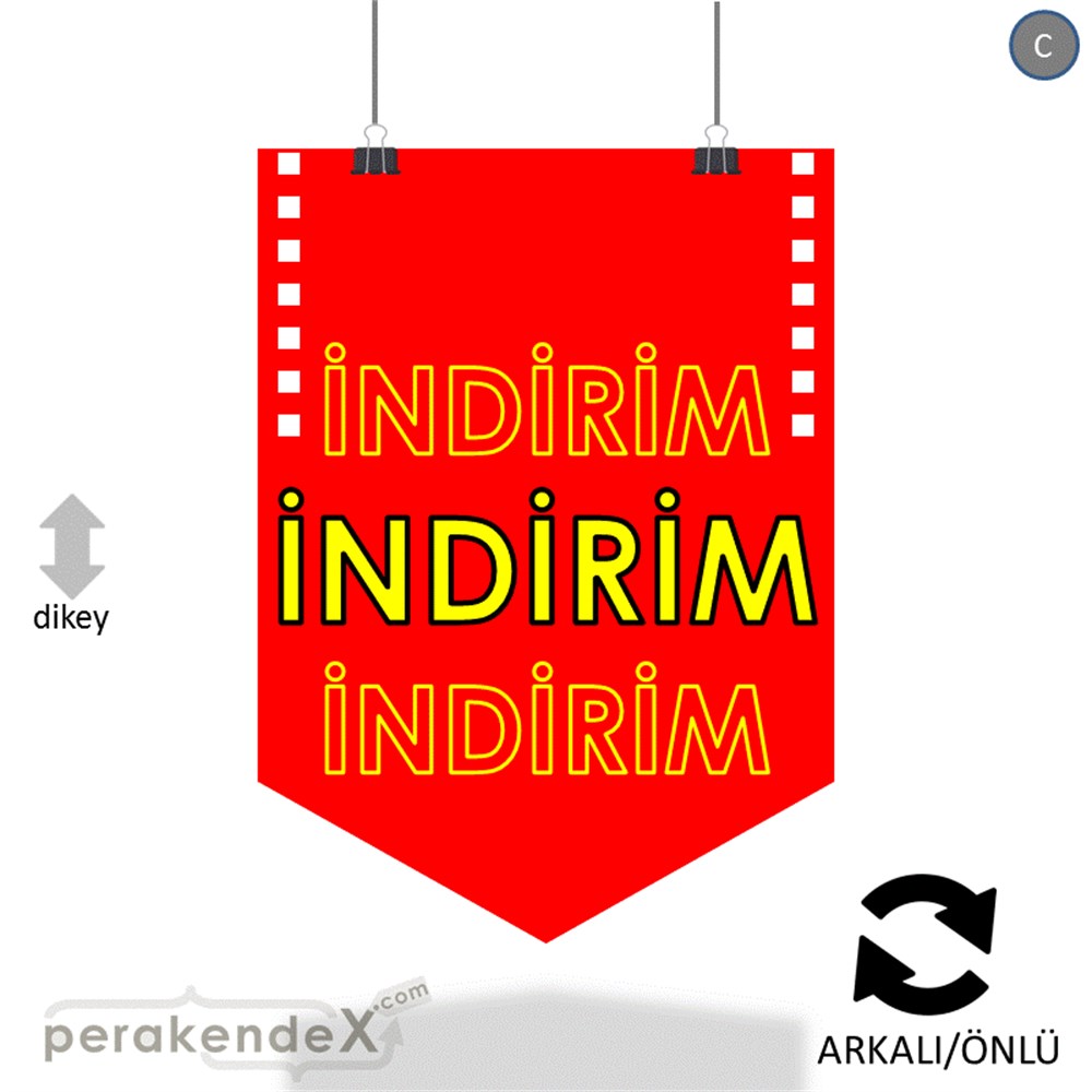 3X indirim- POSTERİ -dikdörtgen,çift yön baskı