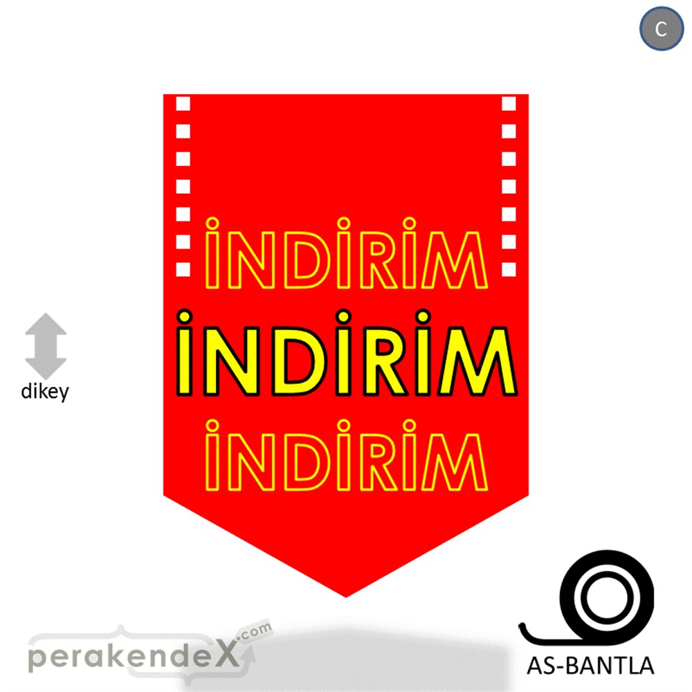 3X indirim- POSTERİ -dikdörtgen,tek yön baskı
