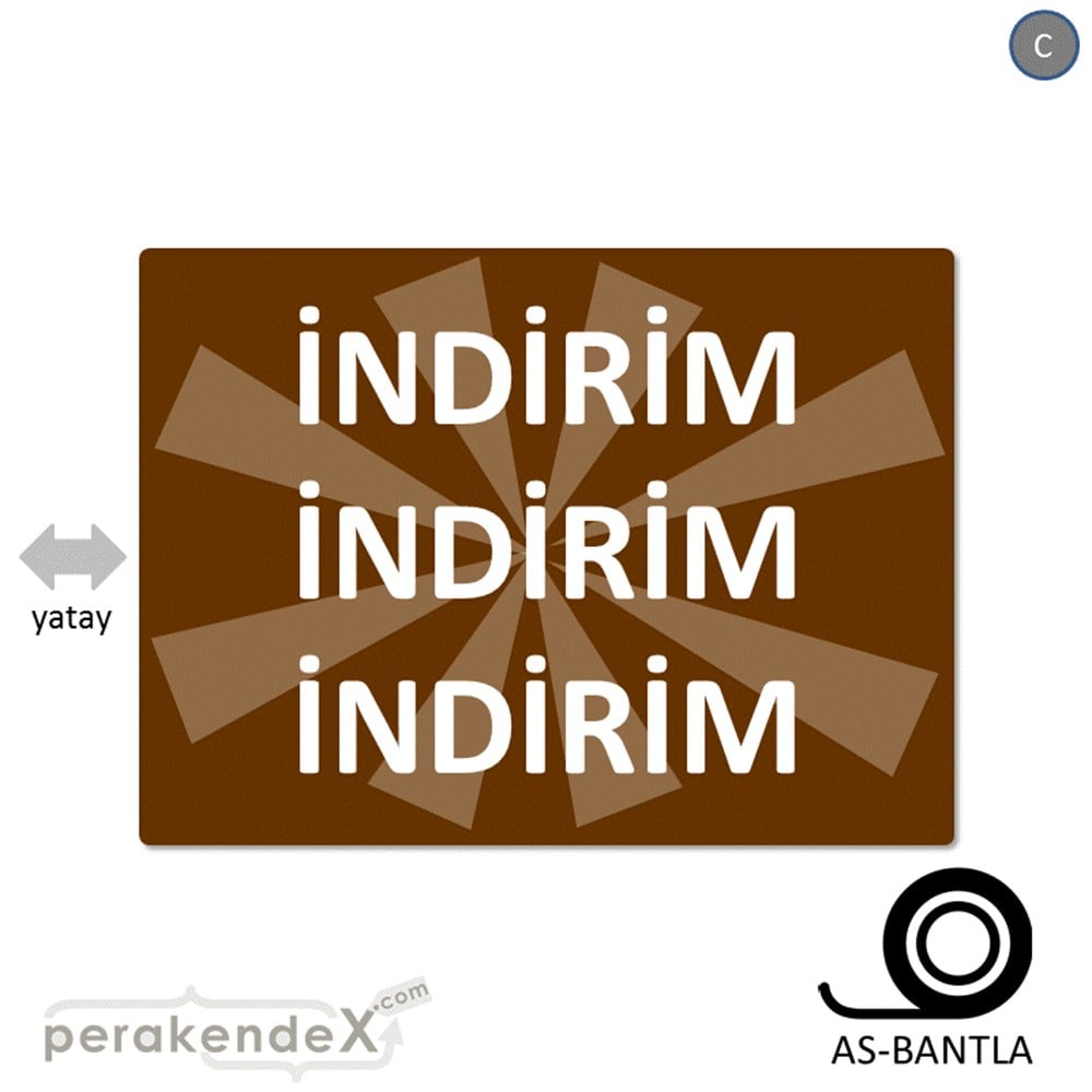 3X indirim POSTERİ -dikdörtgen,tek yön baskı