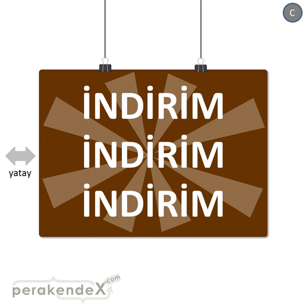 3X indirim SERT PLASTİK POSTER -dikdörtgen,tek yön baskı