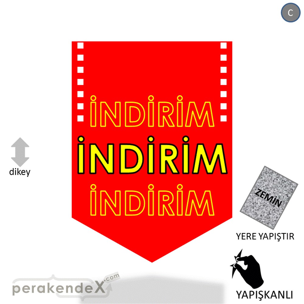 3X indirim- YER ZEMİNE YAPIŞIR -dikdörtgen,tek yön baskı