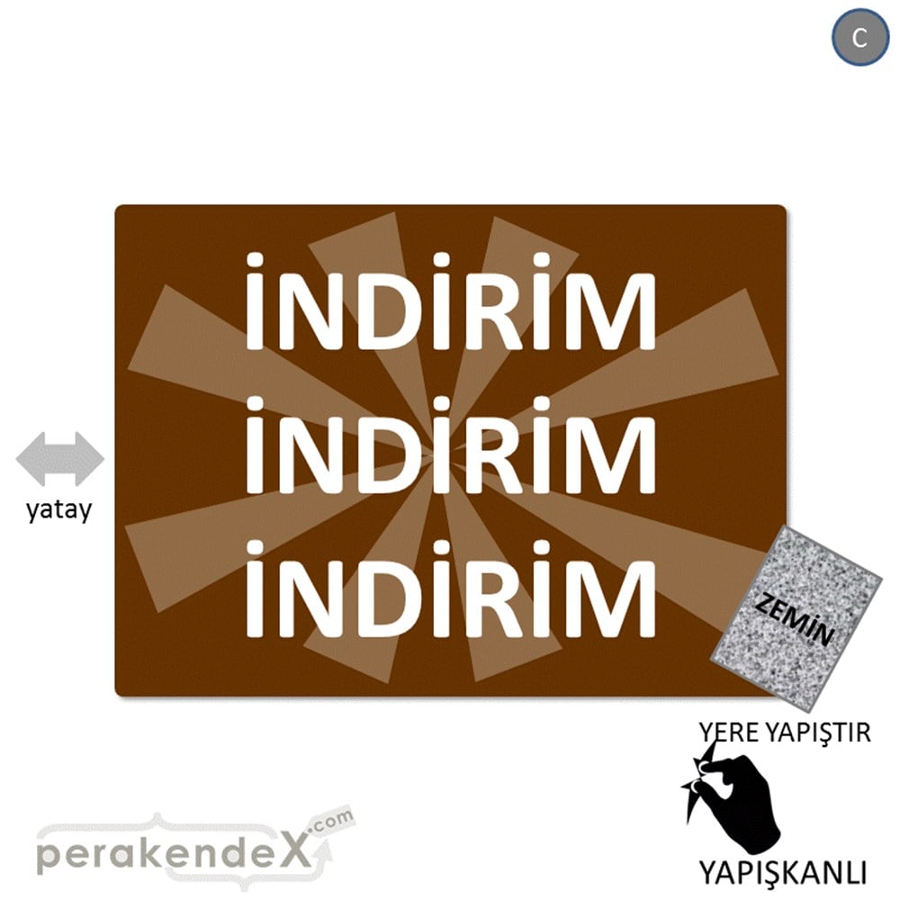 3X indirim YER ZEMİNE YAPIŞIR -dikdörtgen,tek yön baskı