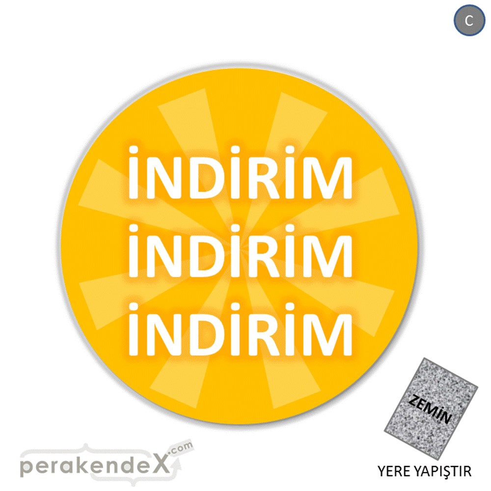 3X indirim YER ZEMİNE YAPIŞIR -oval,tek yön baskı