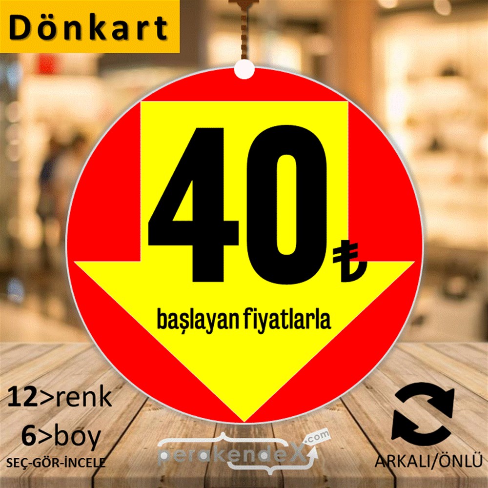40 Tl Den Başlayan Fiyatlarla Fiyatlık DÖNKART -oval,çift yön baskı