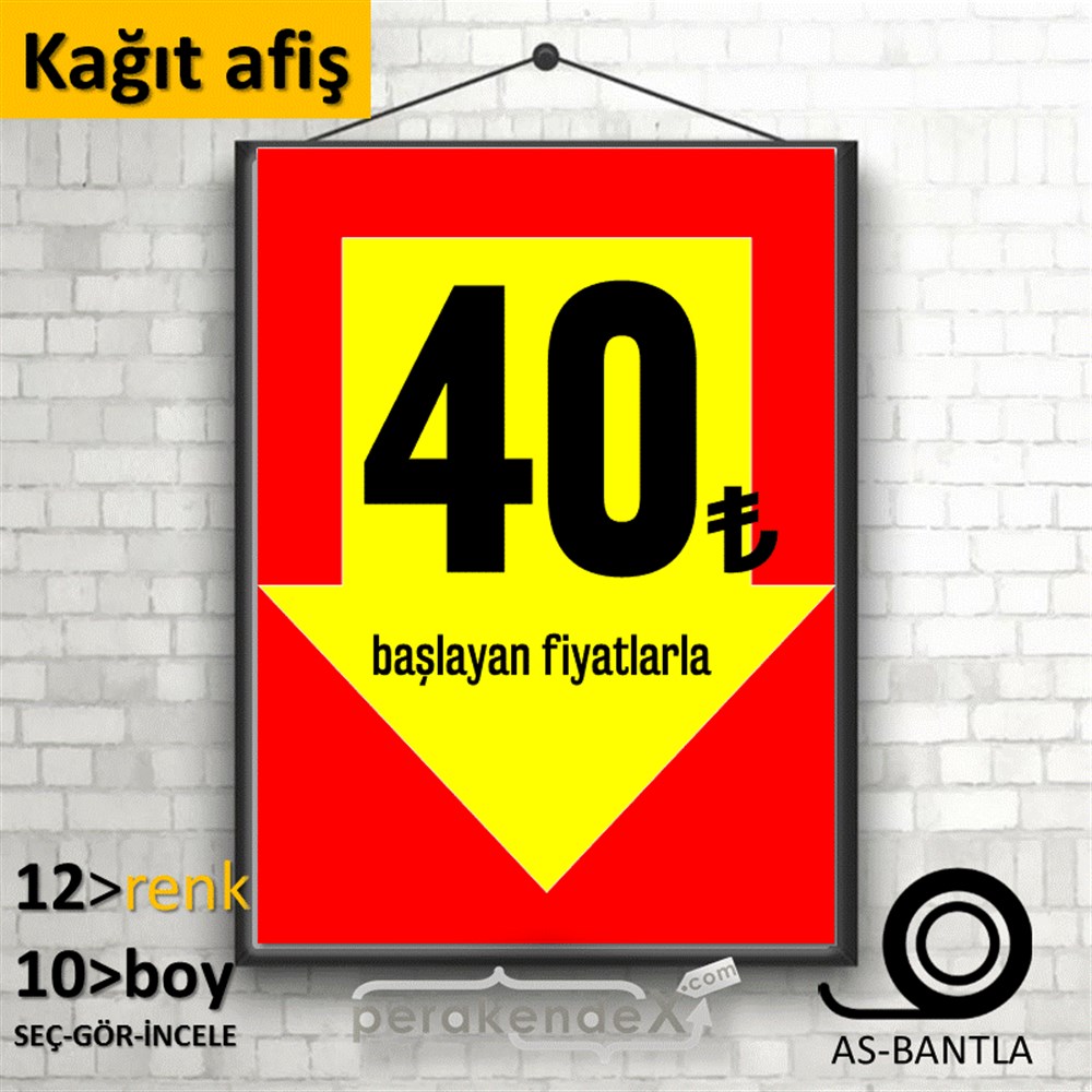 40 Tl Den Başlayan Fiyatlarla Fiyatlık KAĞIT POSTER,  AFİŞ -dikdörtgen,tek yön baskı