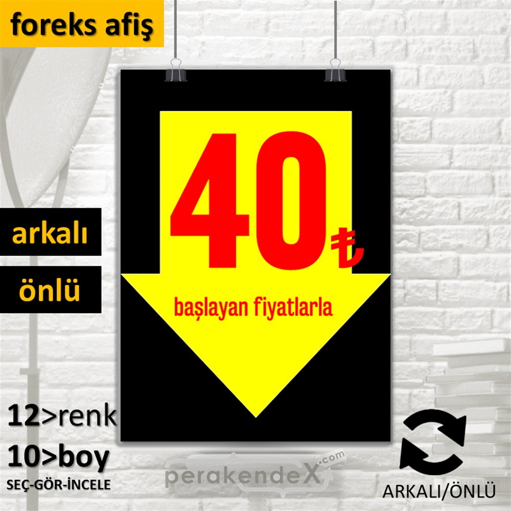 40 Tl Den Başlayan Fiyatlarla Fiyatlık SERT PLASTİK POSTER,  AFİŞ -dikdörtgen,çift yön baskı