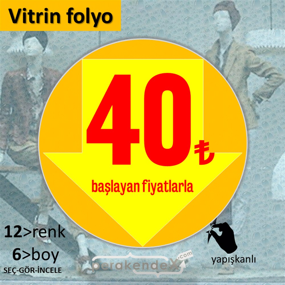 40 Tl Den Başlayan Fiyatlarla Fiyatlık VİTRİN - CAM FOLYO,  VİNİL -oval,tek yön baskı