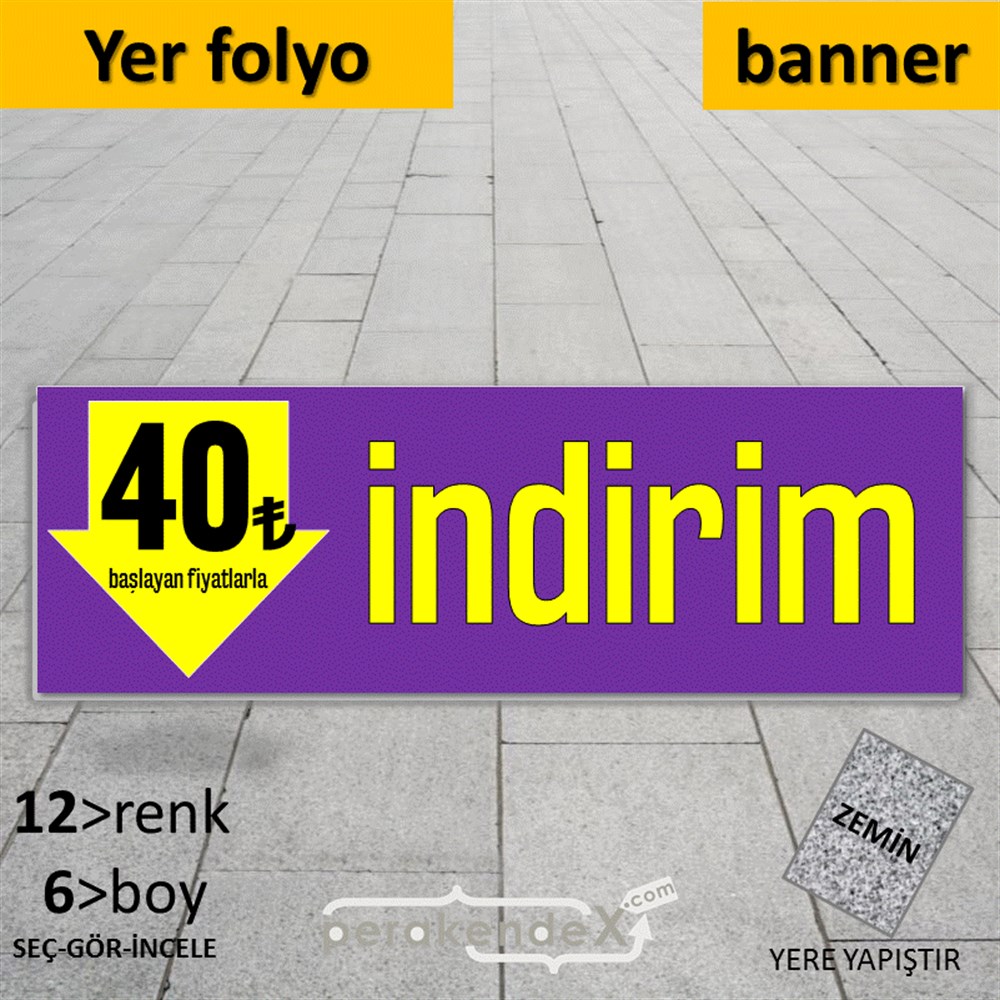 40 Tl Den Başlayan Fiyatlarla Fiyatlık YER - ZEMİN FOLYO,  VİNİL (BANNER) -dikdörtgen,tek yön baskı