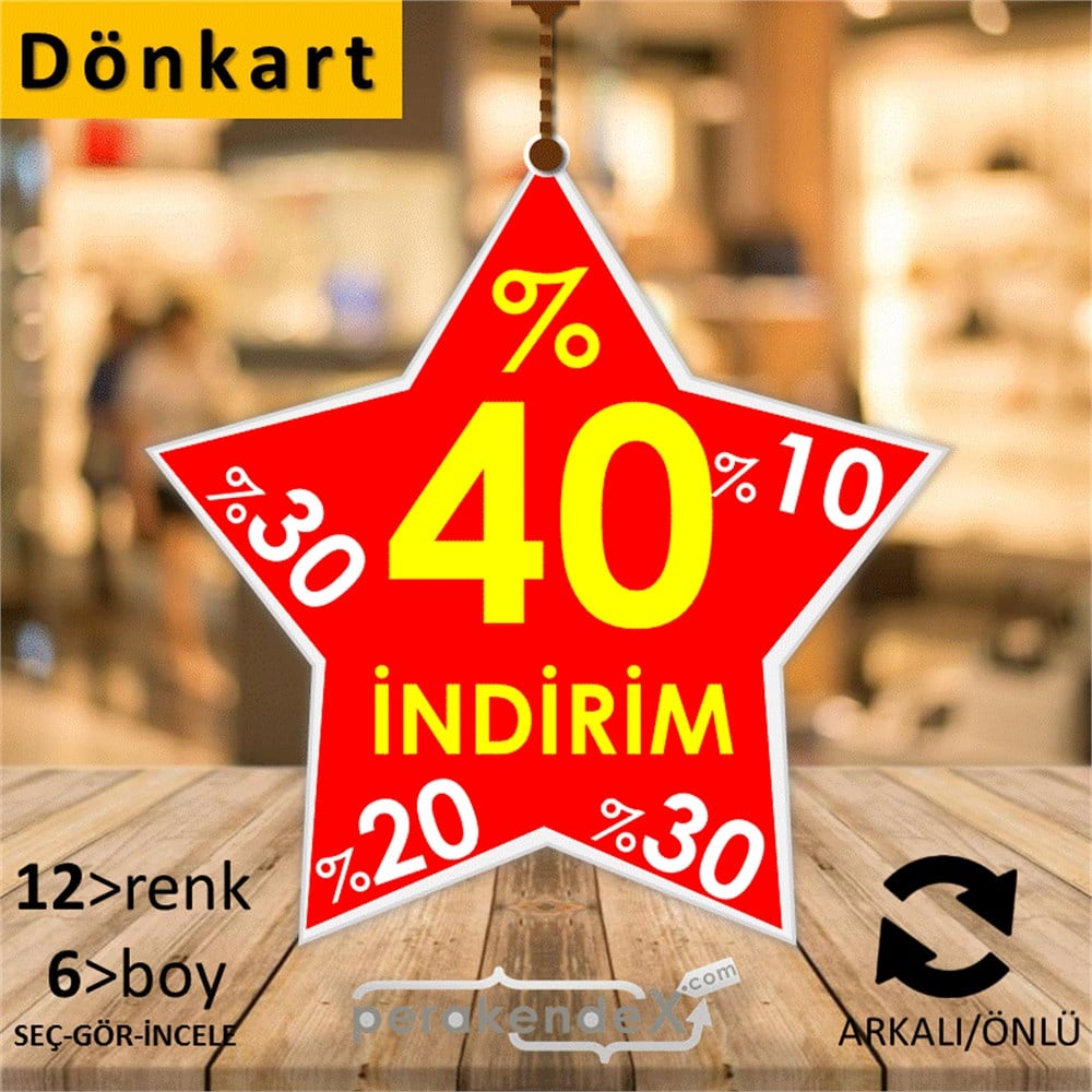%40'A Kadar İndirim Yıldızlı Kademeli DÖNKART -yıldız,çift yön baskı