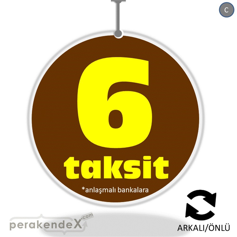 anlaşmalı bankalara 6 taksit DÖNKARTI -oval,çift yön baskı