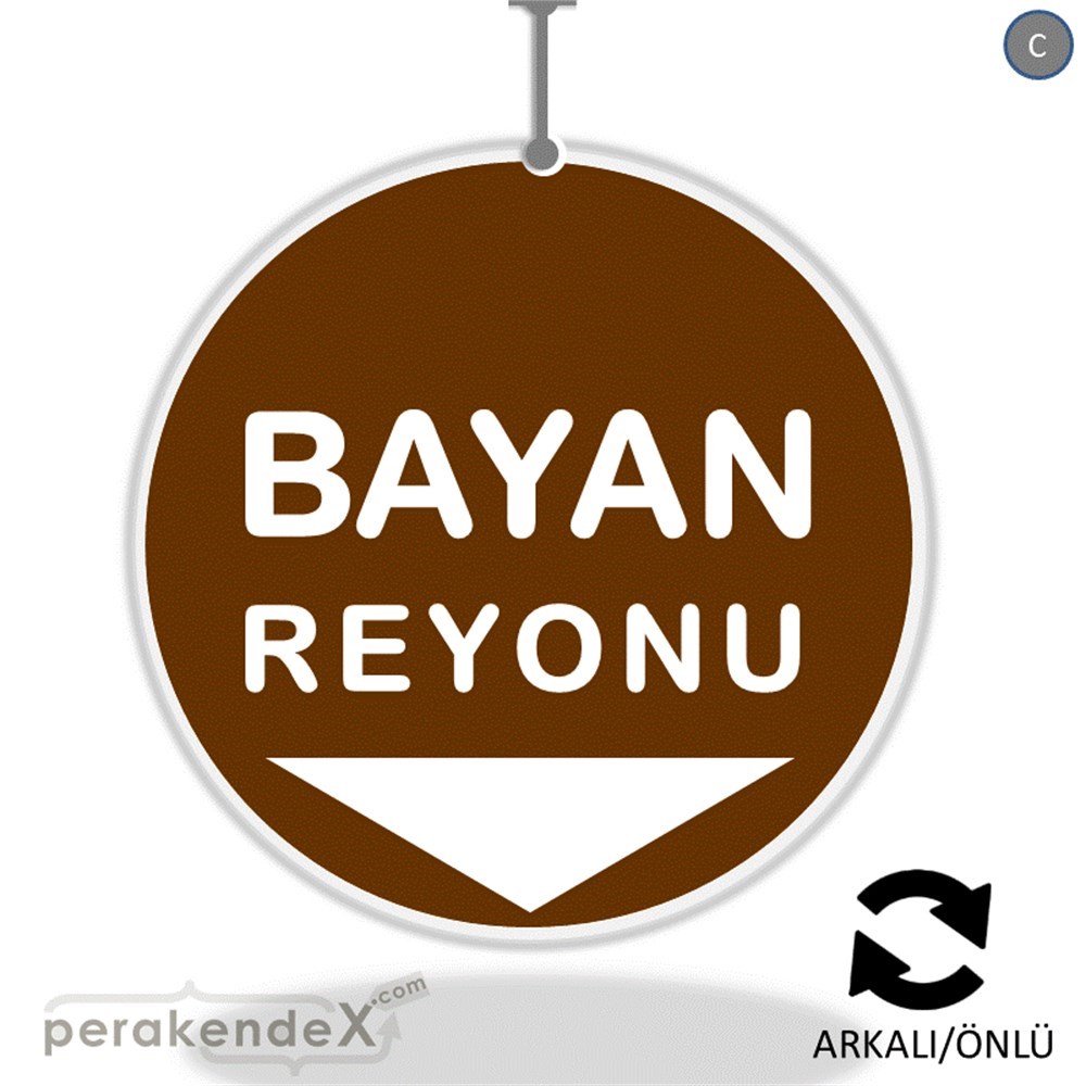 bayan reyonu yönlendirme DÖNKARTI -oval,çift yön baskı