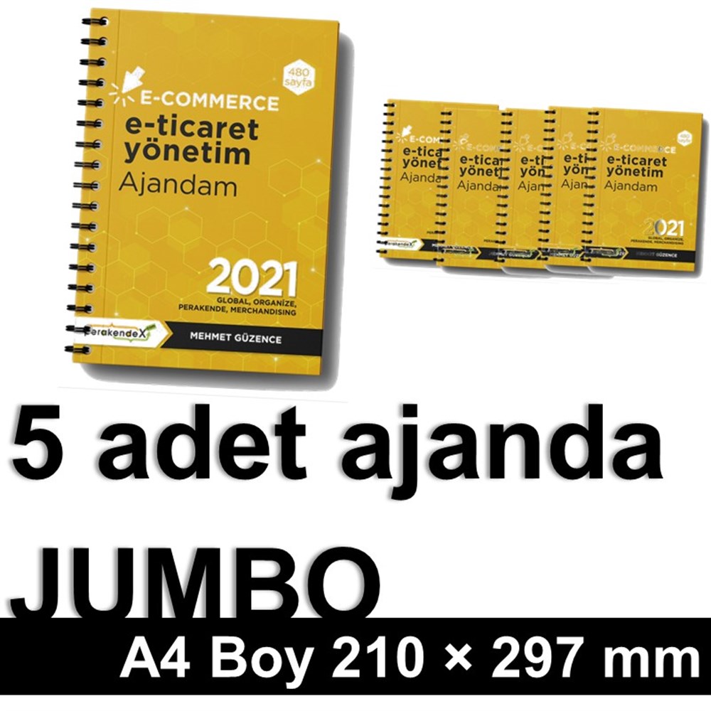 5 adet E-TİCARET YÖNETİM AJANDASI 2021 --Turuncu Renk - JUMBO BOY - 12 AYLIKmağaza yönetim ajandası