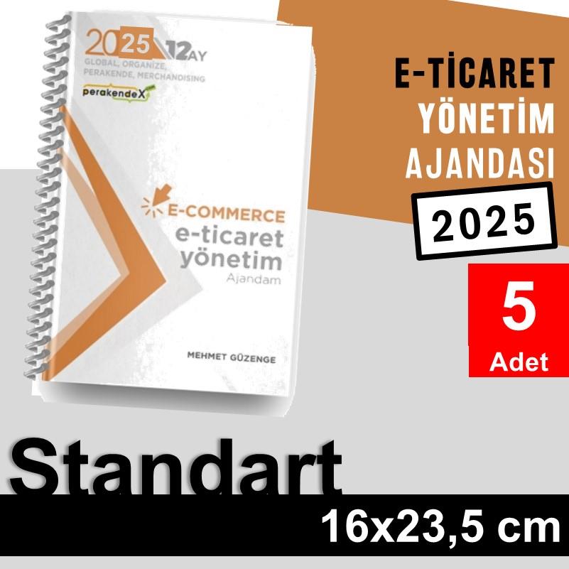5 adet E-TİCARET YÖNETİM AJANDASI 2025 --xx -Standart Boy - 12 AYLIK//MAĞAZA YÖNETİM AJANDASI