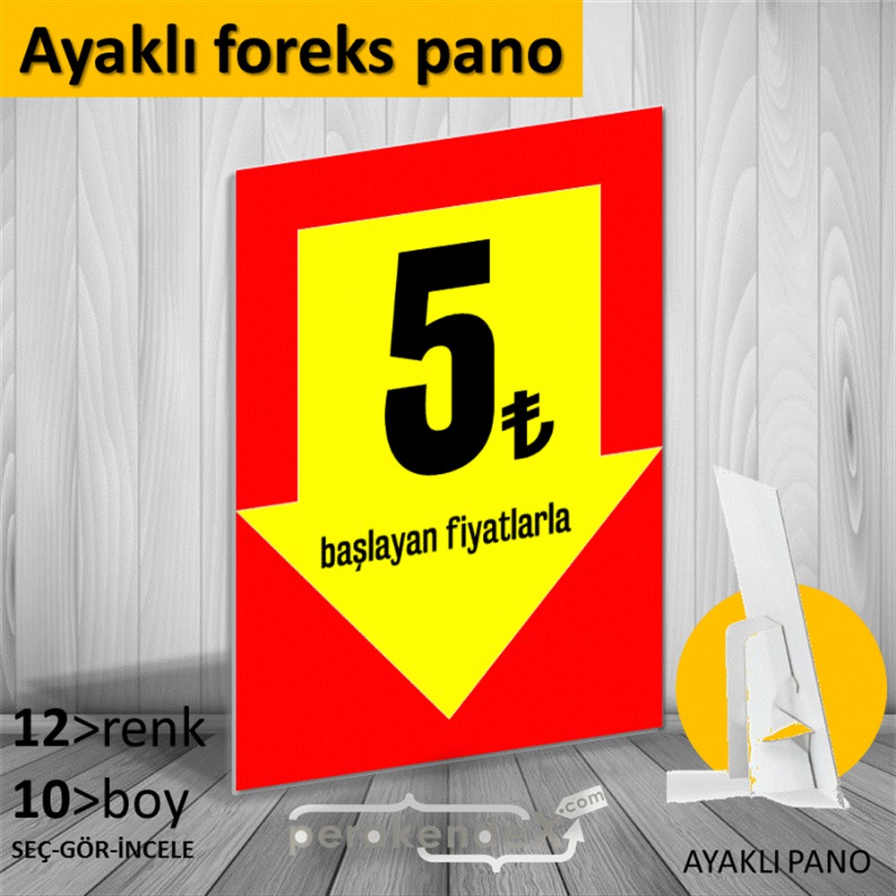 5 Tl Den Başlayan Fiyatlarla Fiyatlık KARTON AYAKLI POSTER,  PANO -dikdörtgen,tek yön baskı