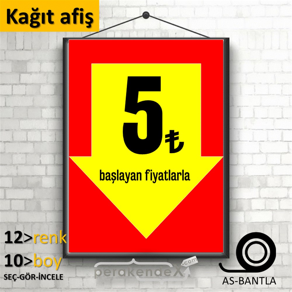 5 Tl Den Başlayan Fiyatlarla Fiyatlık KAĞIT POSTER,  AFİŞ -dikdörtgen,tek yön baskı
