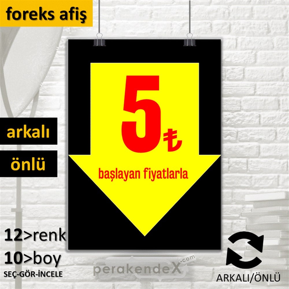 5 Tl Den Başlayan Fiyatlarla Fiyatlık SERT PLASTİK POSTER,  AFİŞ -dikdörtgen,çift yön baskı