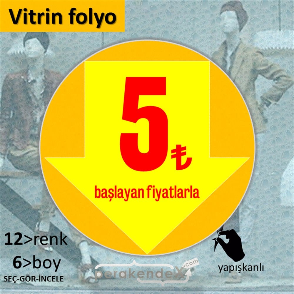5 Tl Den Başlayan Fiyatlarla Fiyatlık VİTRİN - CAM FOLYO,  VİNİL -oval,tek yön baskı