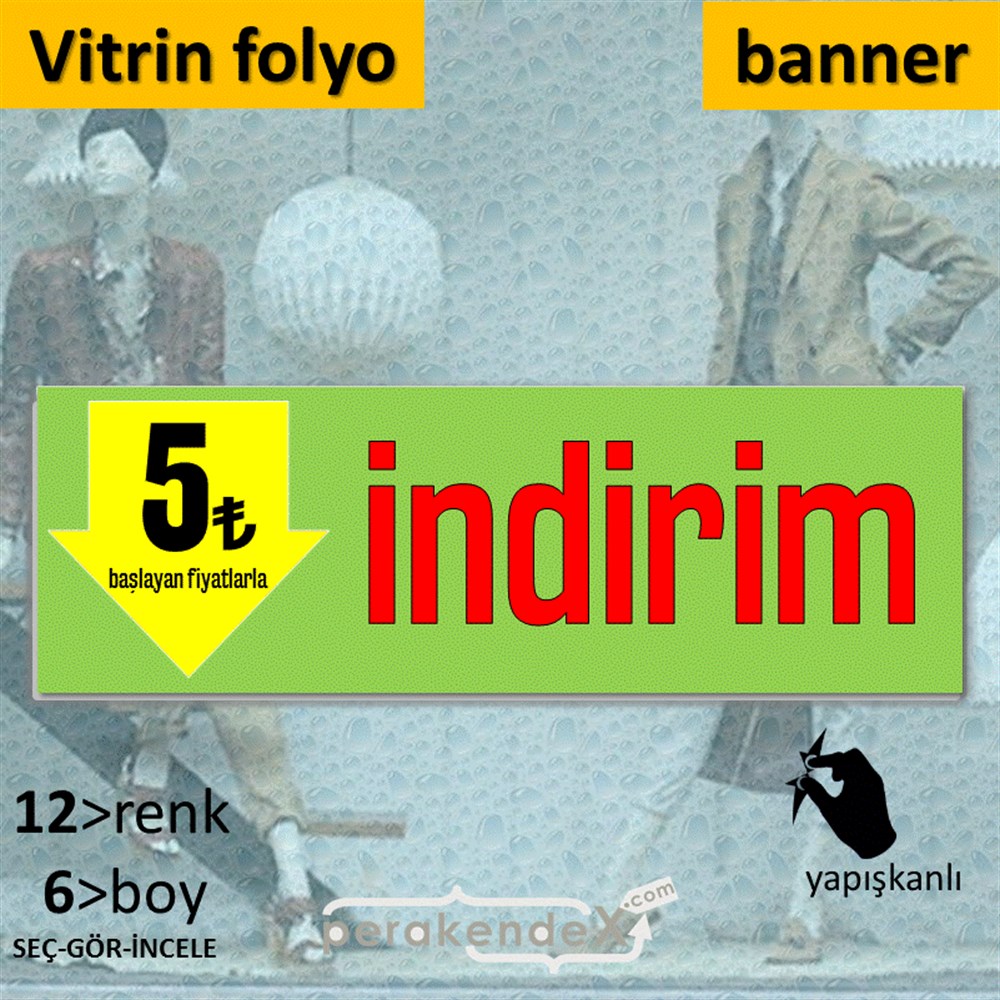 5 Tl Den Başlayan Fiyatlarla Fiyatlık VİTRİN, CAM FOLYO,  VİNİL (BANNER) -dikdörtgen,tek yön baskı
