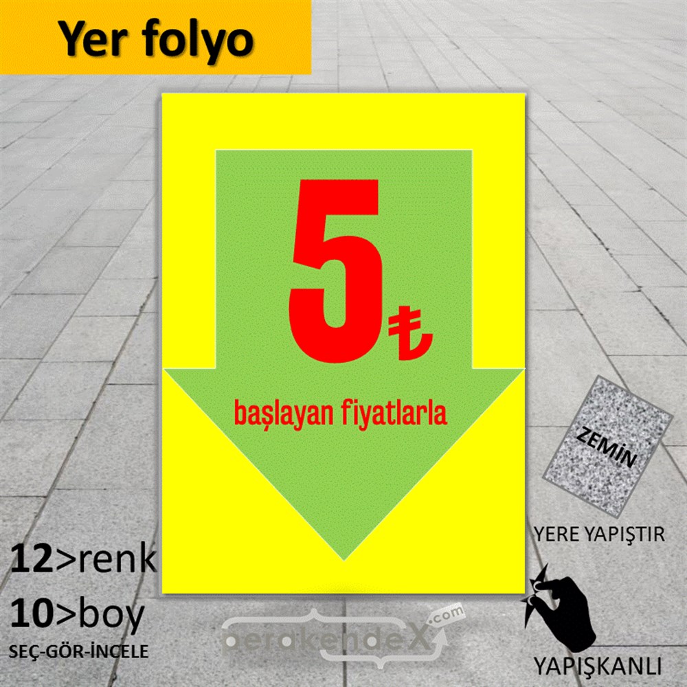 5 Tl Den Başlayan Fiyatlarla Fiyatlık YER - ZEMİN FOLYO,  VİNİL -dikdörtgen,tek yön baskı