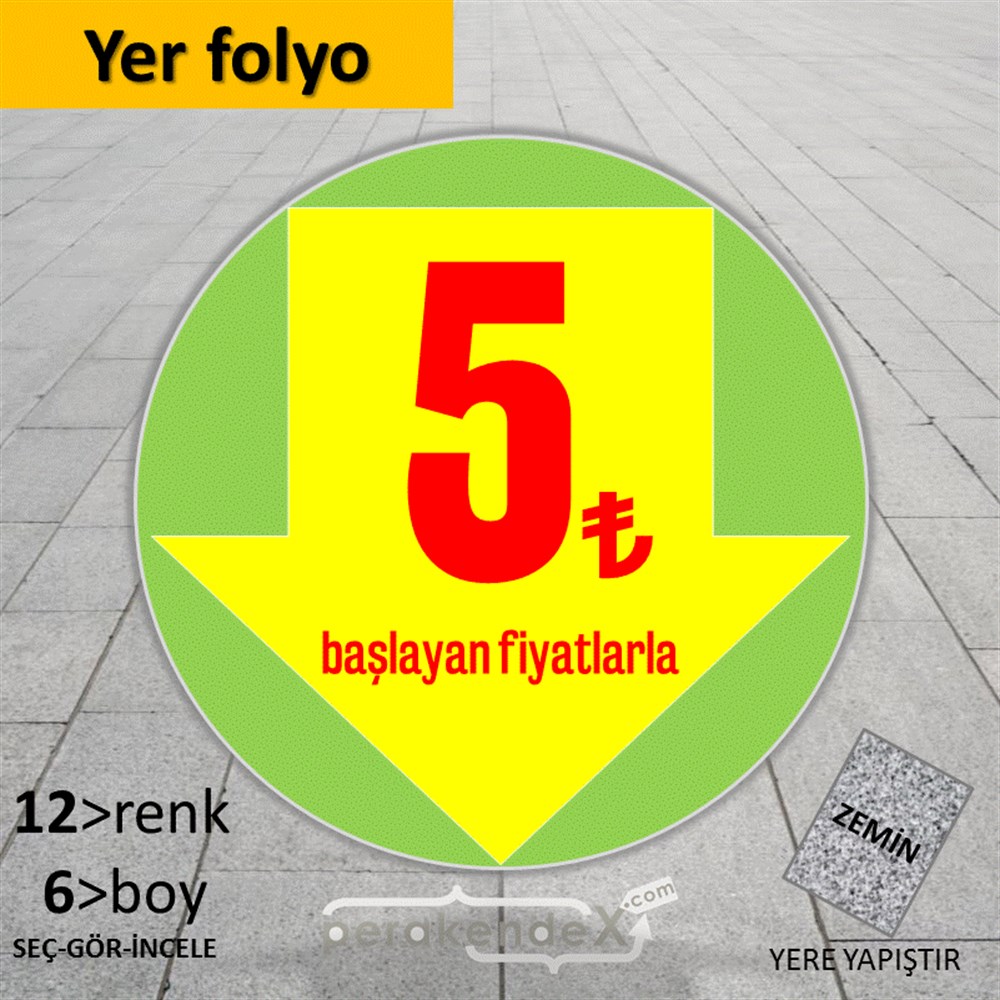 5 Tl Den Başlayan Fiyatlarla Fiyatlık YER - ZEMİN FOLYO,  VİNİL -oval,tek yön baskı