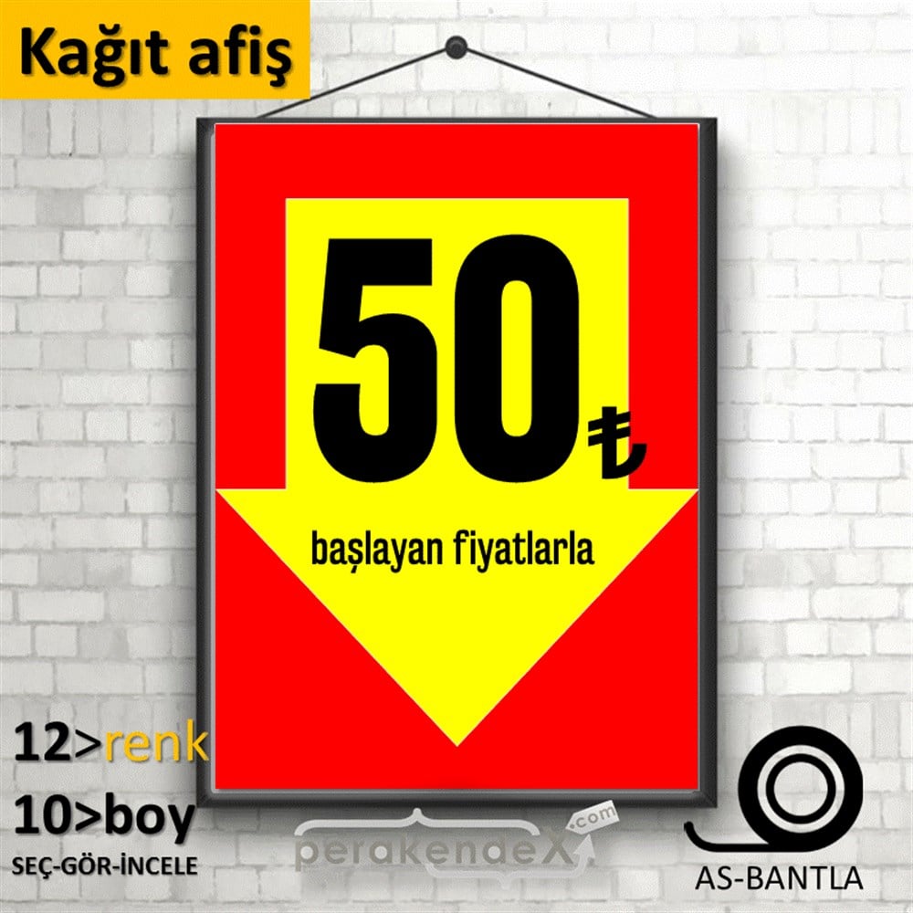 50 Tl Den Başlayan Fiyatlarla Fiyatlık KAĞIT POSTER,  AFİŞ -dikdörtgen,tek yön baskı