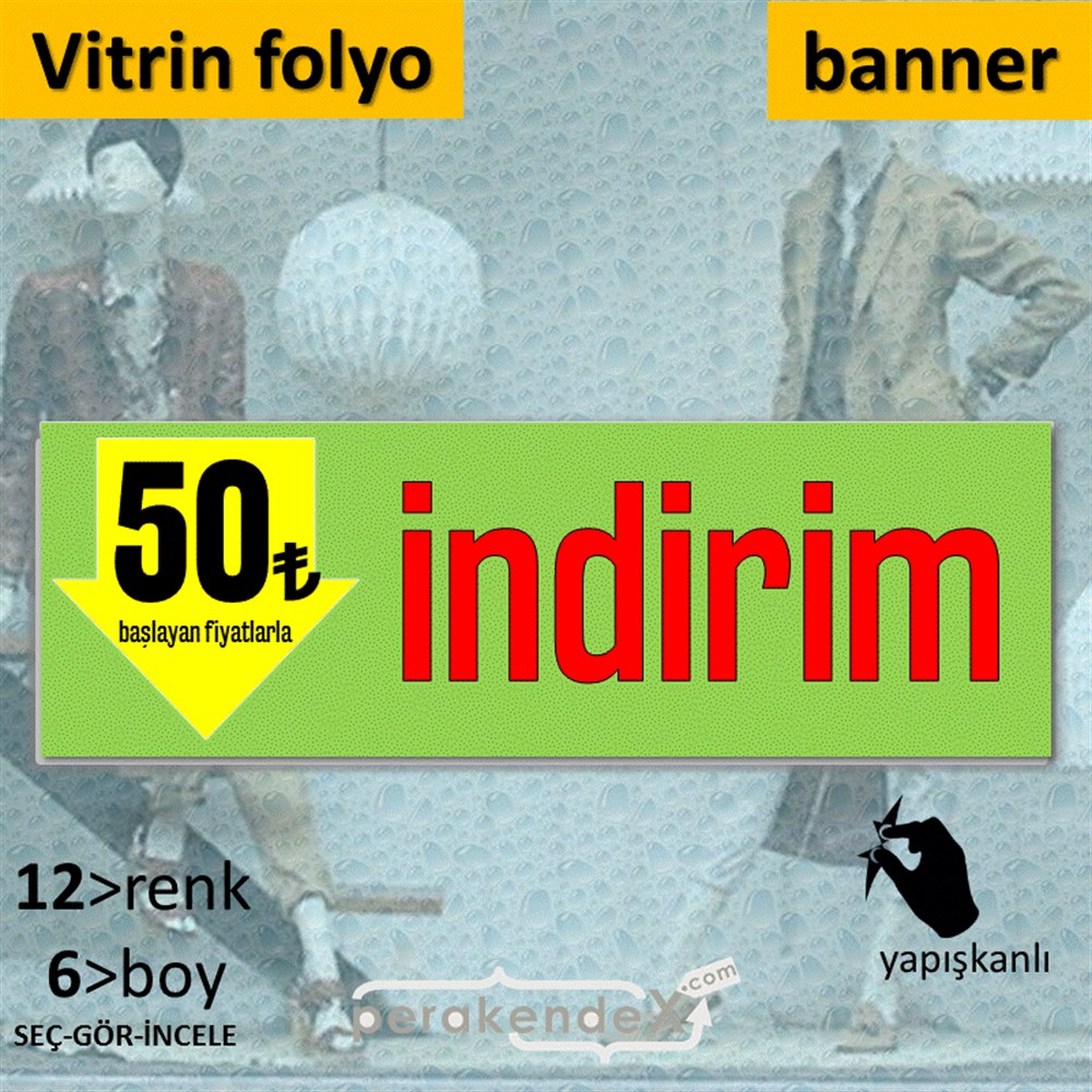 50 Tl Den Başlayan Fiyatlarla Fiyatlık VİTRİN, CAM FOLYO,  VİNİL (BANNER) -dikdörtgen,tek yön baskı