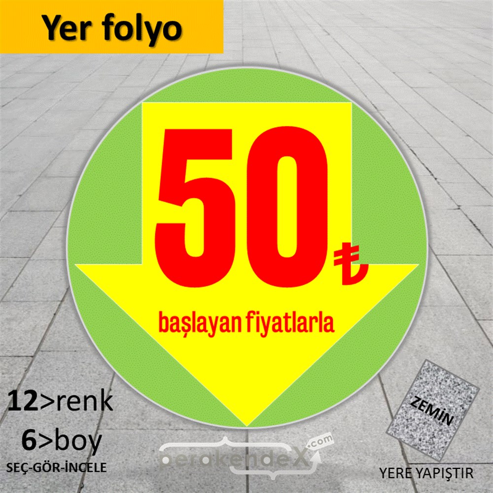 50 Tl Den Başlayan Fiyatlarla Fiyatlık YER - ZEMİN FOLYO,  VİNİL -oval,tek yön baskı