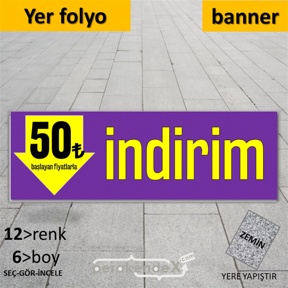 50 Tl Den Başlayan Fiyatlarla Fiyatlık YER - ZEMİN FOLYO,  VİNİL (BANNER) -dikdörtgen,tek yön baskı