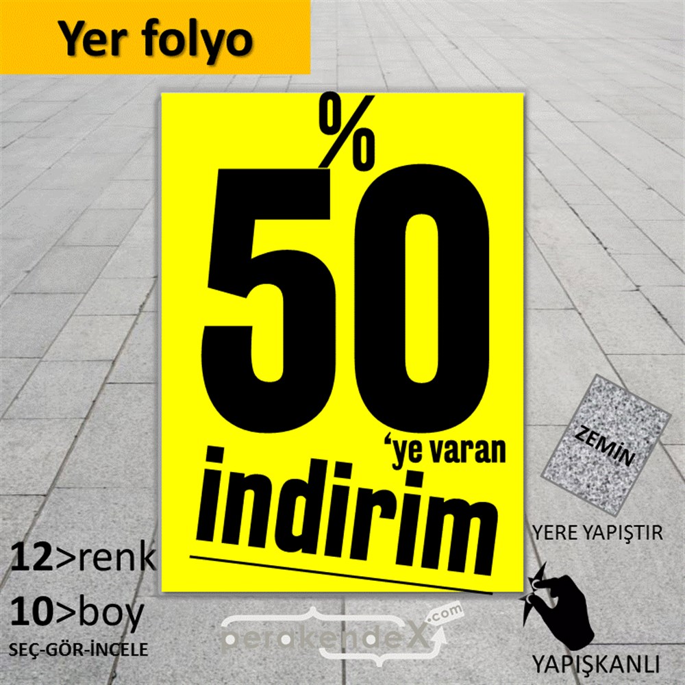%50 Ye Varan İndirim Kampanyası YER - ZEMİN FOLYO,  VİNİL -dikdörtgen,tek yön baskı