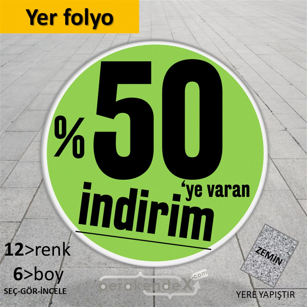 %50 Ye Varan İndirim Kampanyası YER - ZEMİN FOLYO,  VİNİL -oval,tek yön baskı