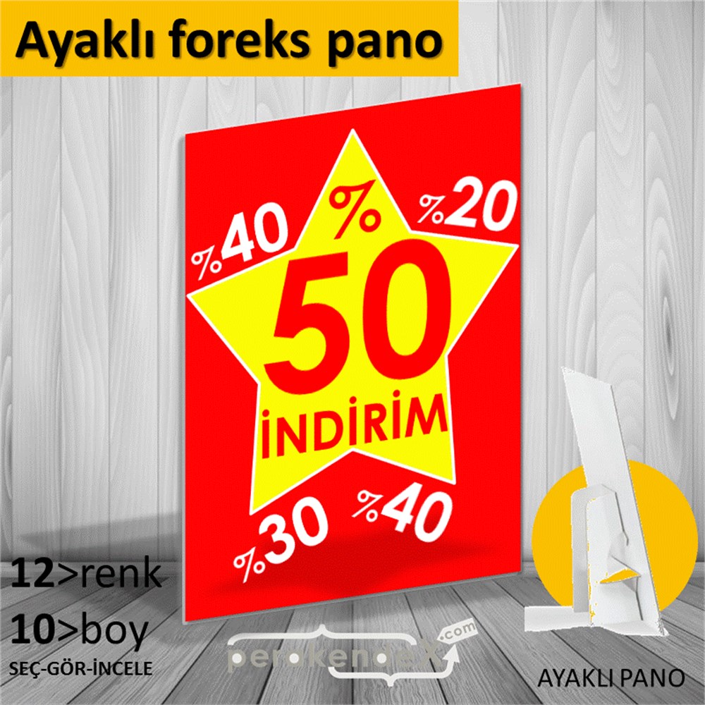 %50'Ye Kadar İndirim Yıldızlı Kademeli KARTON AYAKLI POSTER,  PANO -dikdörtgen,tek yön baskı