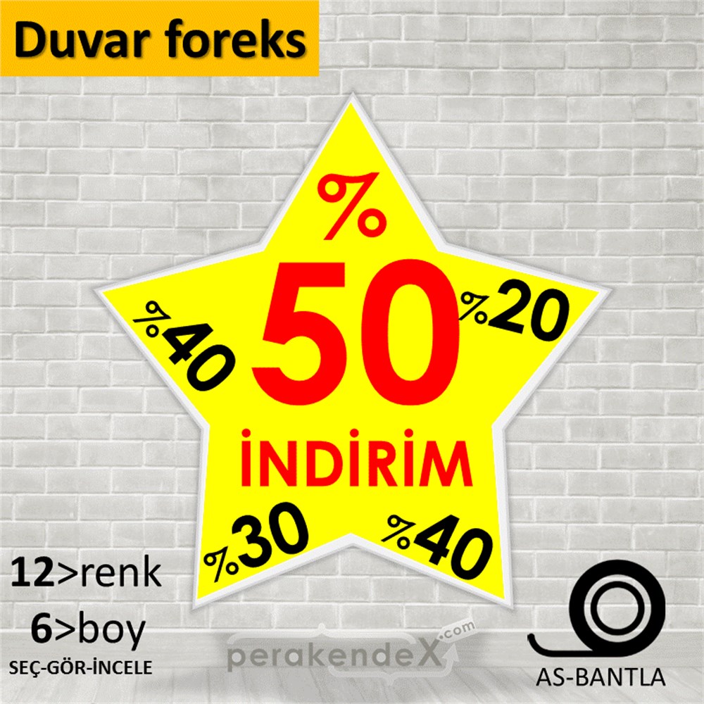 %50'Ye Kadar İndirim Yıldızlı Kademeli SERT PLASTİK POSTER,  AFİŞ -yıldız,tek yön baskı