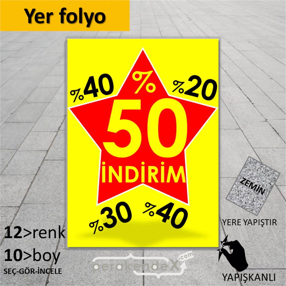%50'Ye Kadar İndirim Yıldızlı Kademeli YER - ZEMİN FOLYO,  VİNİL -dikdörtgen,tek yön baskı