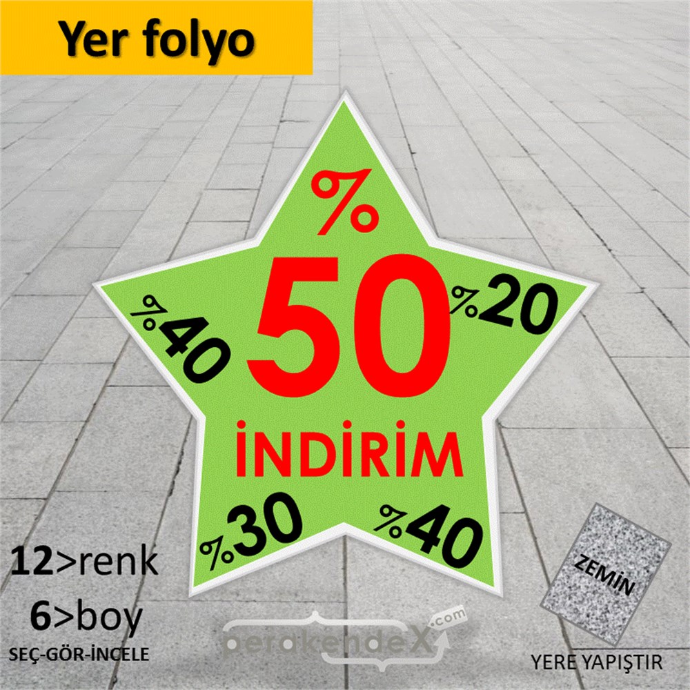 %50'Ye Kadar İndirim Yıldızlı Kademeli YER - ZEMİN FOLYO,  VİNİL -yıldız,tek yön baskı